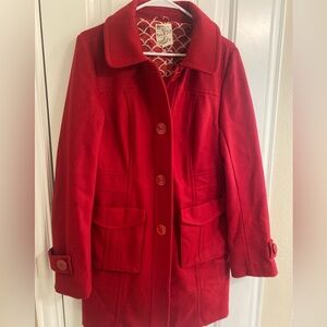 Red Pea Coat jacket